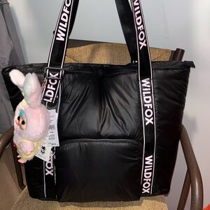 Wildfox Black Tote with Pink Logo Adjustable Straps